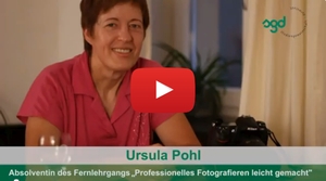 Im Video: Erfogreiche Absolventin des Fernkurses Fotografie professionell gemacht teilt ihre Erfahrungen.